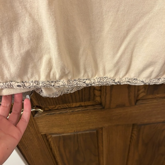 Free People In Pieces Bohemian Patchwork Top Cream and Purple Small - Picture 9 of 12